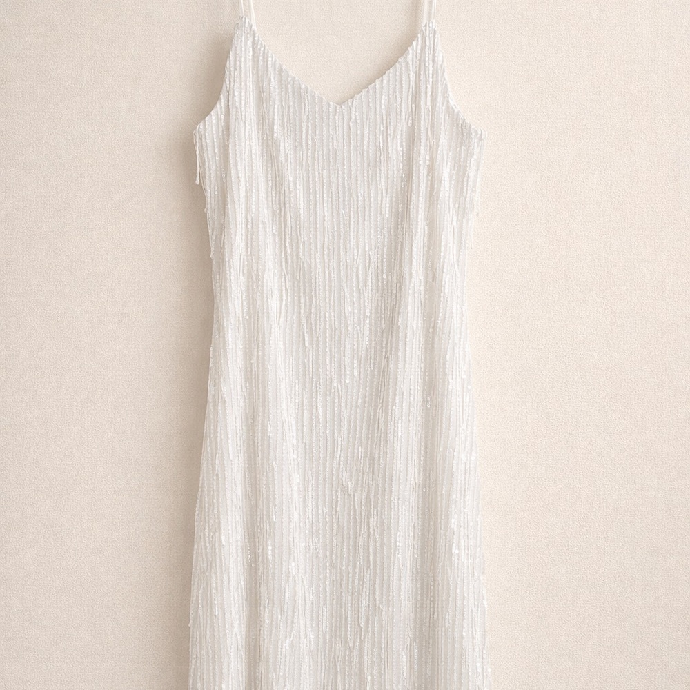 NWT Francesca's White Sequin Dress
